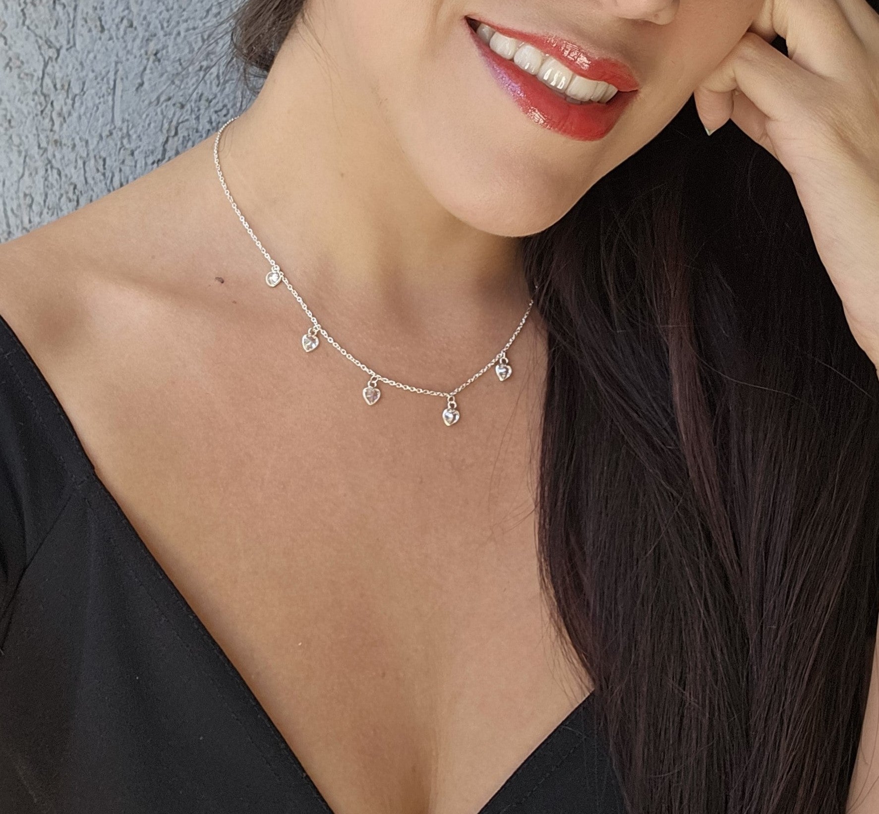 Collar Corazones Cristalinos - La Casa 32