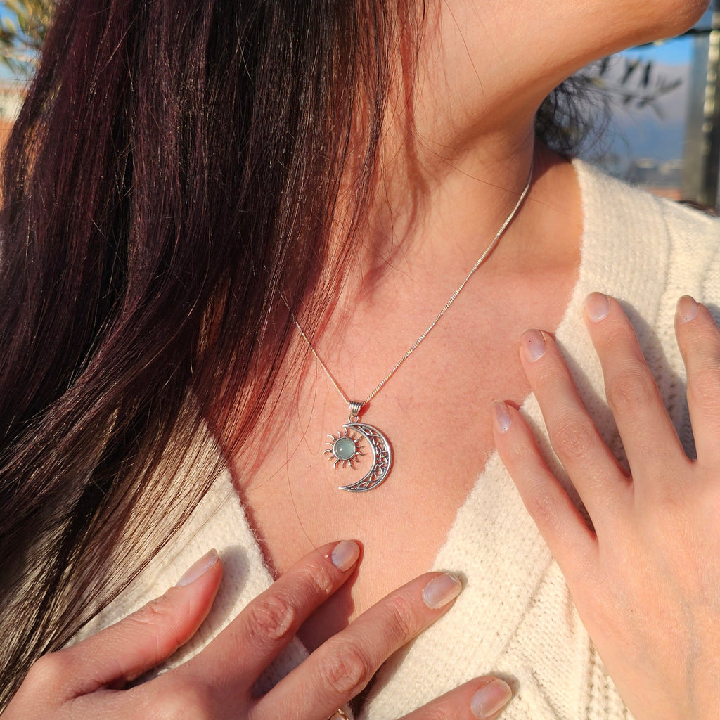 Colgante Luna Agua Marine